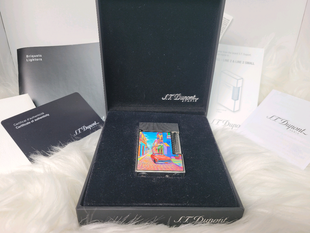 [새상품,한정판] 듀퐁라이터 라인2 신형 ca16389 하바나 쿠바 시가 컬렉션 팔라듐 백금 쌍불 듀퐁 라이타--1