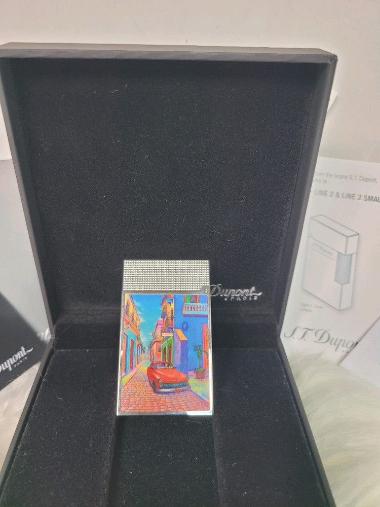 [새상품,한정판] 듀퐁라이터 라인2 신형 ca16389 하바나 쿠바 시가 컬렉션 팔라듐 백금 쌍불 듀퐁 라이타--2