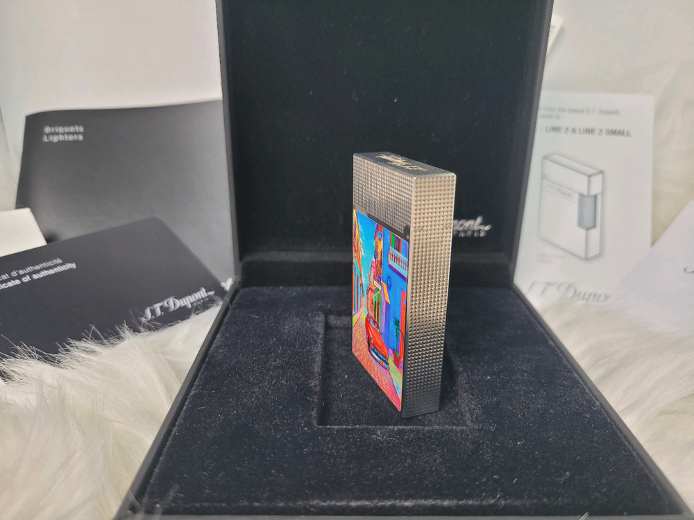 [새상품,한정판] 듀퐁라이터 라인2 신형 ca16389 하바나 쿠바 시가 컬렉션 팔라듐 백금 쌍불 듀퐁 라이타--4