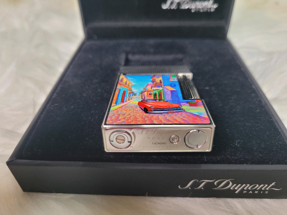 [새상품,한정판] 듀퐁라이터 라인2 신형 ca16389 하바나 쿠바 시가 컬렉션 팔라듐 백금 쌍불 듀퐁 라이타--6