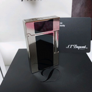 [새상품,풀세트] 듀퐁라이터 라인2 신형 ca16380 블랙 래커 팔라듐 쌍불 듀퐁 라이타 이미지