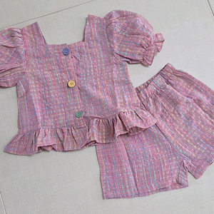 (새상품) 여아 프릴 반팔블라우스 여름 상하복세트 100호 이미지