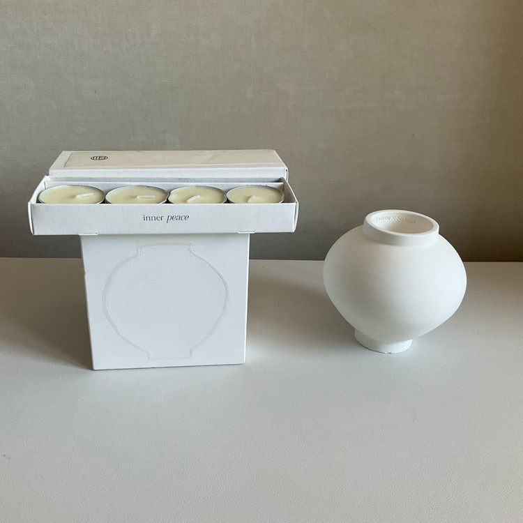 소백 달항아리 명상 오브제 인센스홀더 식물성향초 디퓨저--1