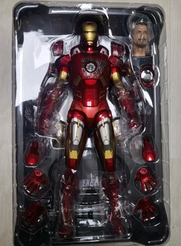 (건전지포함)핫토이 구버전 MMS185 어벤져스 아이언맨 마크7 피규어(다이캐스트X) 이미지