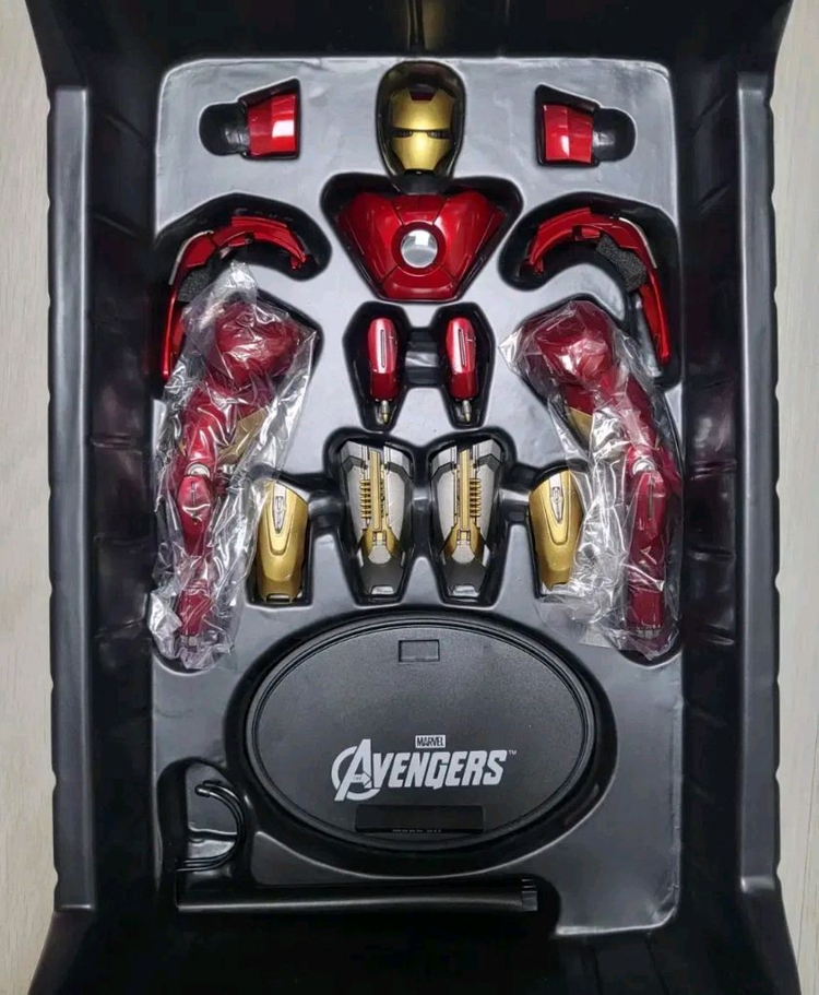 (건전지포함)핫토이 구버전 MMS185 어벤져스 아이언맨 마크7 피규어(다이캐스트X) 이미지