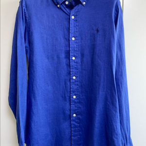 POLO 폴로 랄프로렌 남성 린넨 셔츠 블루 클래식핏 S (qr정품) 새상품급 이미지