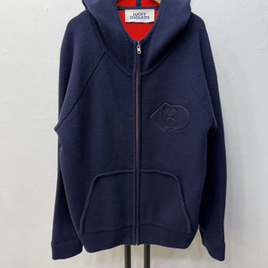 정품) 럭키슈에뜨 로고 네이비 후드 니트 집업 F