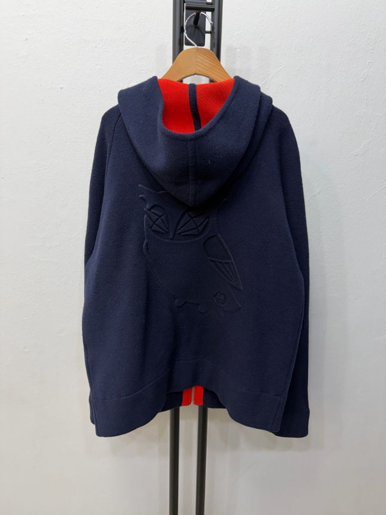 정품) 럭키슈에뜨 로고 네이비 후드 니트 집업 F--3