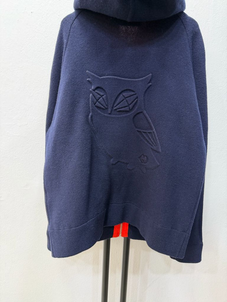 정품) 럭키슈에뜨 로고 네이비 후드 니트 집업 F--4