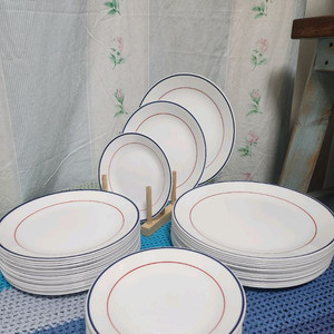 코렐빈티지라인청홍접시 이미지