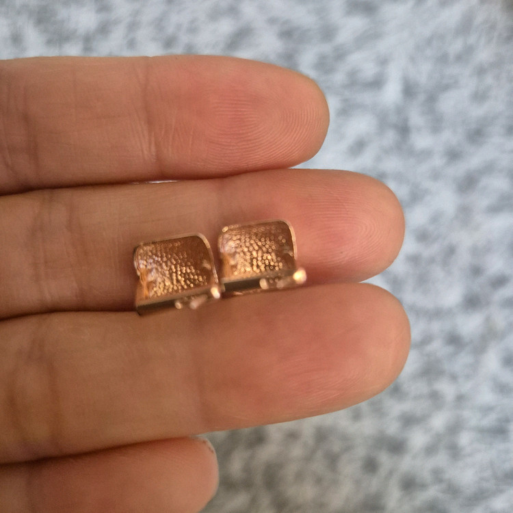 14k 로즈골드 사각 귀걸이--1