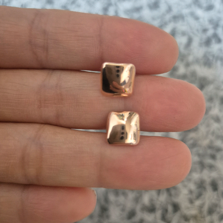 14k 로즈골드 사각 귀걸이--2