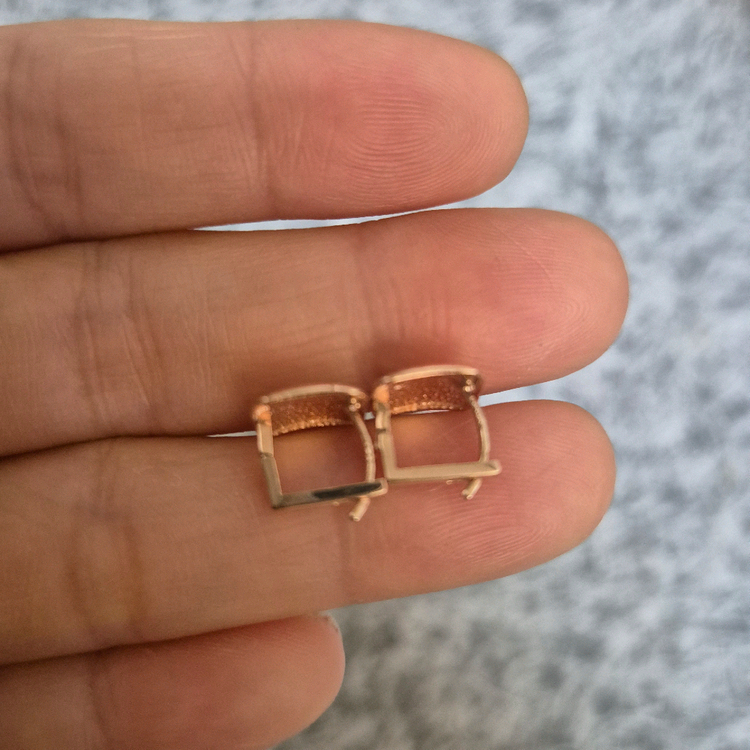 14k 로즈골드 사각 귀걸이--4