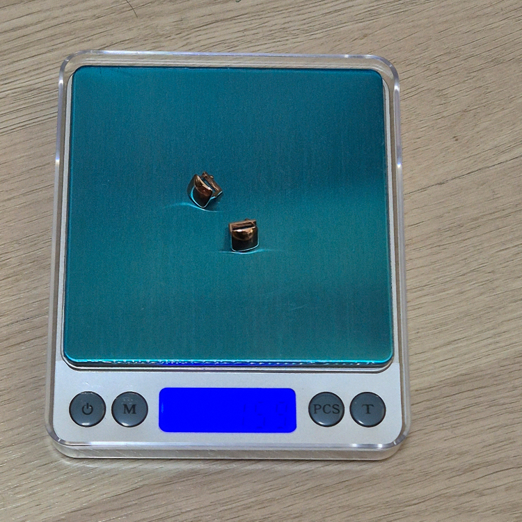 14k 로즈골드 사각 귀걸이--5