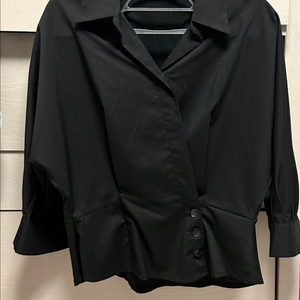 보니샵 블랙 카라 셔츠 블라우스 s 새상품 블랙블라우스 블랙셔츠 이미지