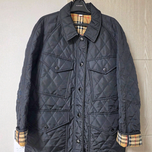 버버리 캠블 퀼팅 벨트 자켓 M <66-77>
