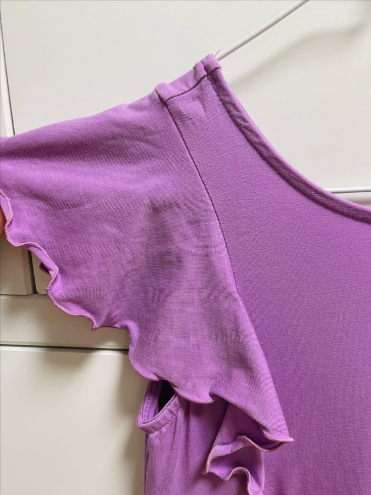 (거의새상품)브랜드여아 연보라색 여름원피스+공단리본핀 세트 일괄130(7~8세용) 이미지