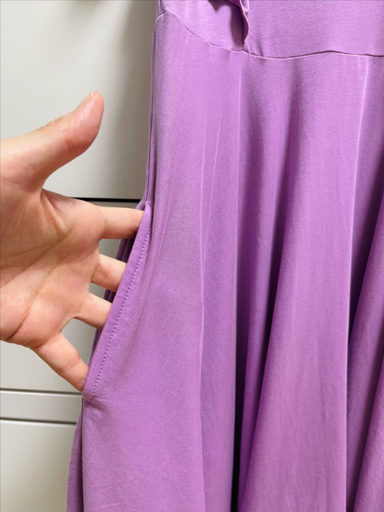 (거의새상품)브랜드여아 연보라색 여름원피스+공단리본핀 세트 일괄130(7~8세용) 이미지