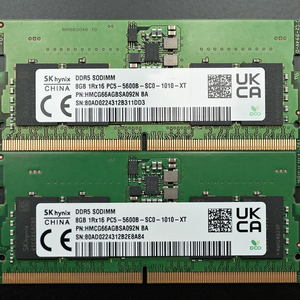 SK하이닉스 DDR5 5600 8GB 2개 (노트북 램)
