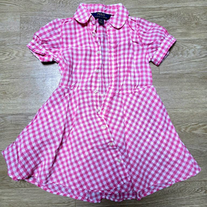 폴로 랄프로렌 여아 핑크 체크 원피스 3T