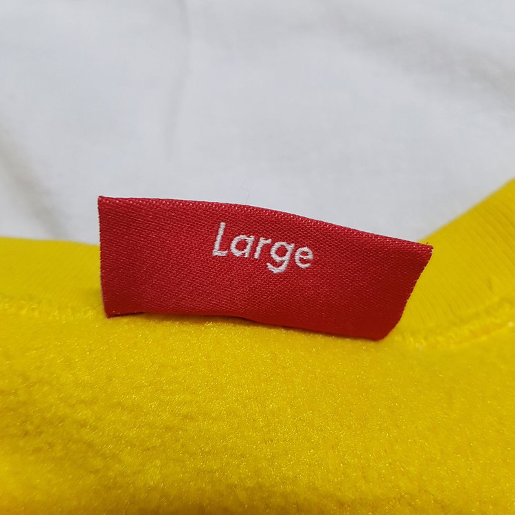 L 슈프림 폴라텍 스몰박스 로고 크루넥 옐로우 맨투맨 Supreme 이미지