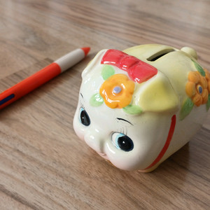 (새것) 도자기 돼지저금통(소)