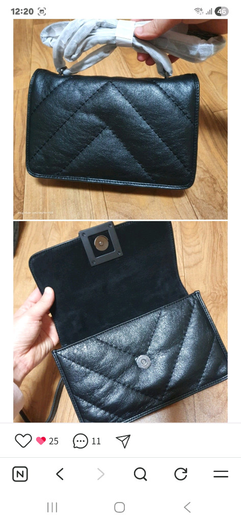 루스엔라운지 블랙 퀼팅 체인백 이미지