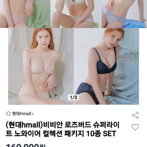 10종 비비안 로즈버드 슈퍼라이트 노와이어 브래지어 85BC 팬티 100L 이미지