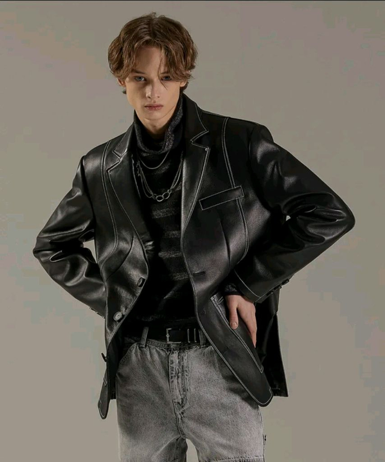 메종미네드 램스킨 가죽 블레이저 M 인하x 이미지