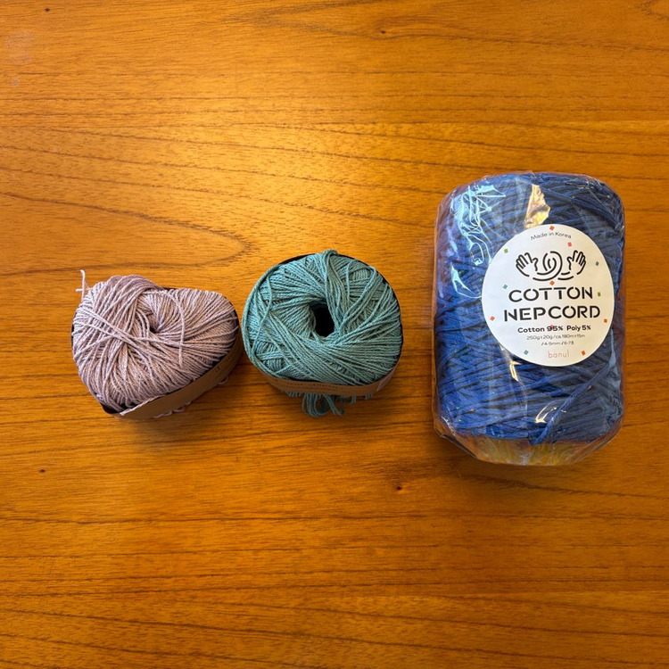 코튼네프코드, 디어린넨 뜨개실 3종 일괄--1