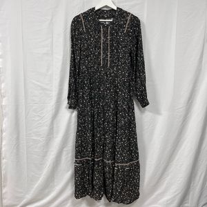 써스데이아일랜드 배색 레이스 포인트 롱원피스