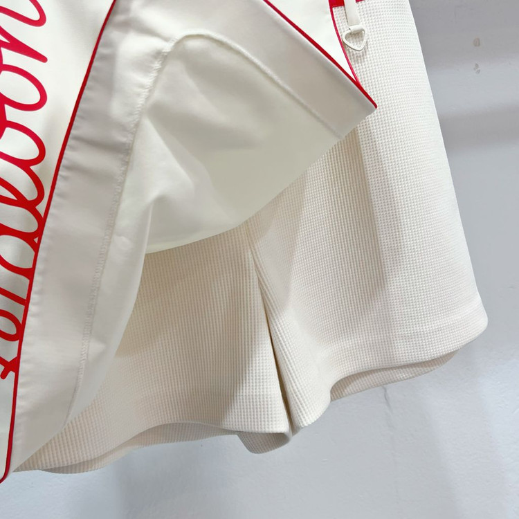 (61) 말본 크림 레터링 포인트 랩 스커트 골프반바지 숏팬츠--3