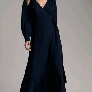 Massimo Dutti(마시모두띠)네이비 롱 랩 원피스