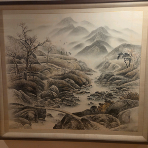 한국화 산수림 전통 그림 액자
