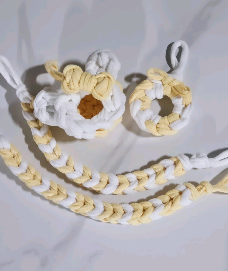 피그미다람쥐 양말목 리본 곰돌이 포치세트 이미지