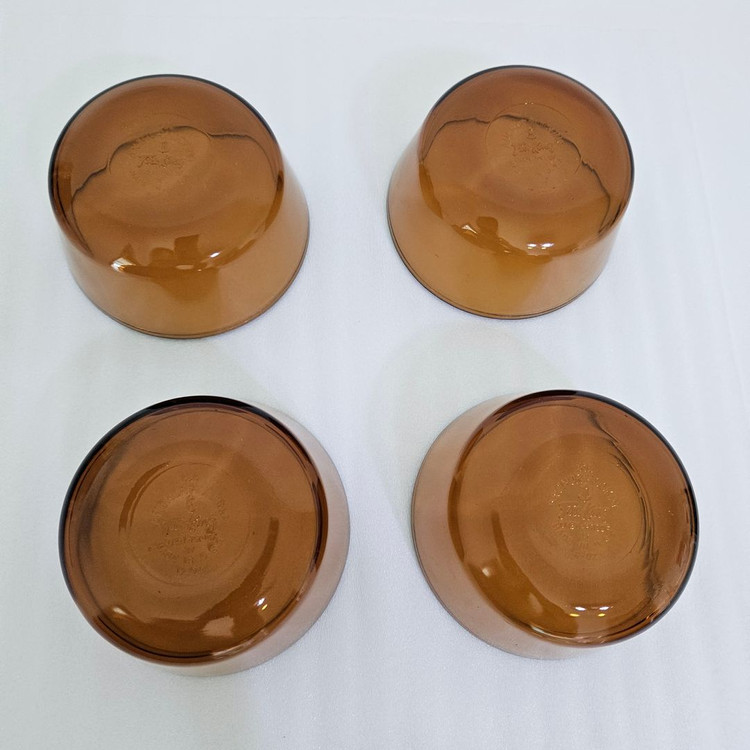 [빈티지] 앵커호킹 파이어 앰버 글라스 커스터드 4개 *일괄판매 이미지