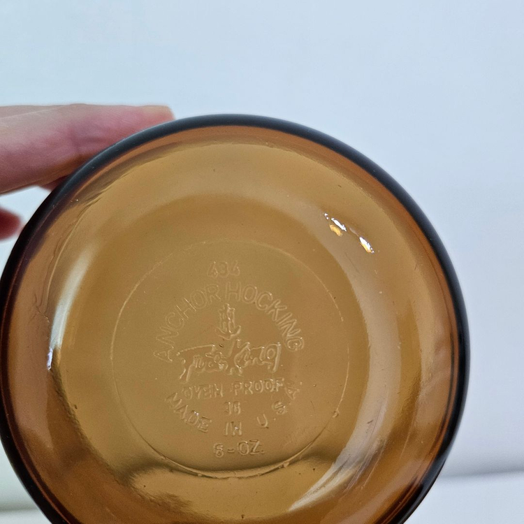 [빈티지] 앵커호킹 파이어 앰버 글라스 커스터드 4개 *일괄판매 이미지