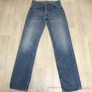 (28) 90s 리바이스 Levis 501 미국제 스트레이트핏 워시드 연청 데님