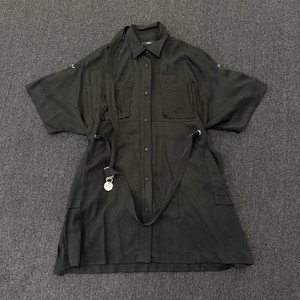 디젤 밸트링 디테일 셔츠 원피스