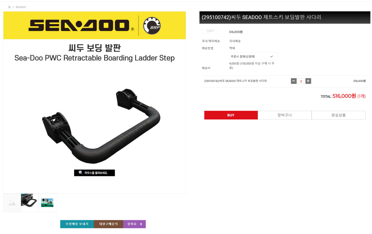 씨두 SEADOO 제트스키 보딩발판 사다리 이미지