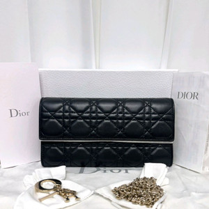 디올 레이디 디올 까나쥬 램스킨 체인 지갑 숄더백 이미지