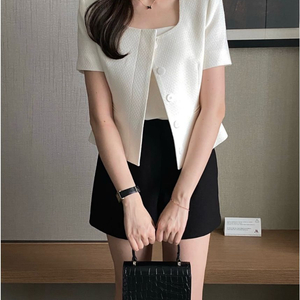 새상품 르쇼어 르드아쥬 클레어 반팔 트위드자켓