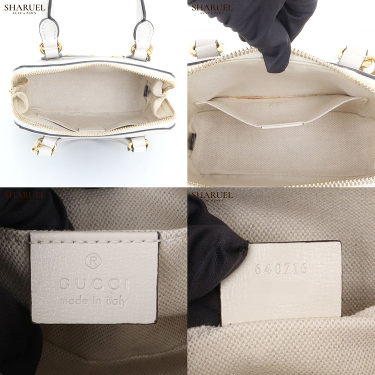 구찌 홀스빗 미니 탑 핸들백 화이트 640716--8