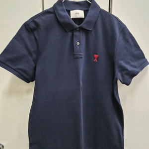 아미 스몰 하트 로고 폴로 셔츠 나이트블루 XL 이미지