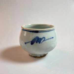 고미술품 조선 후기 청화백자 오목 약사발 이미지