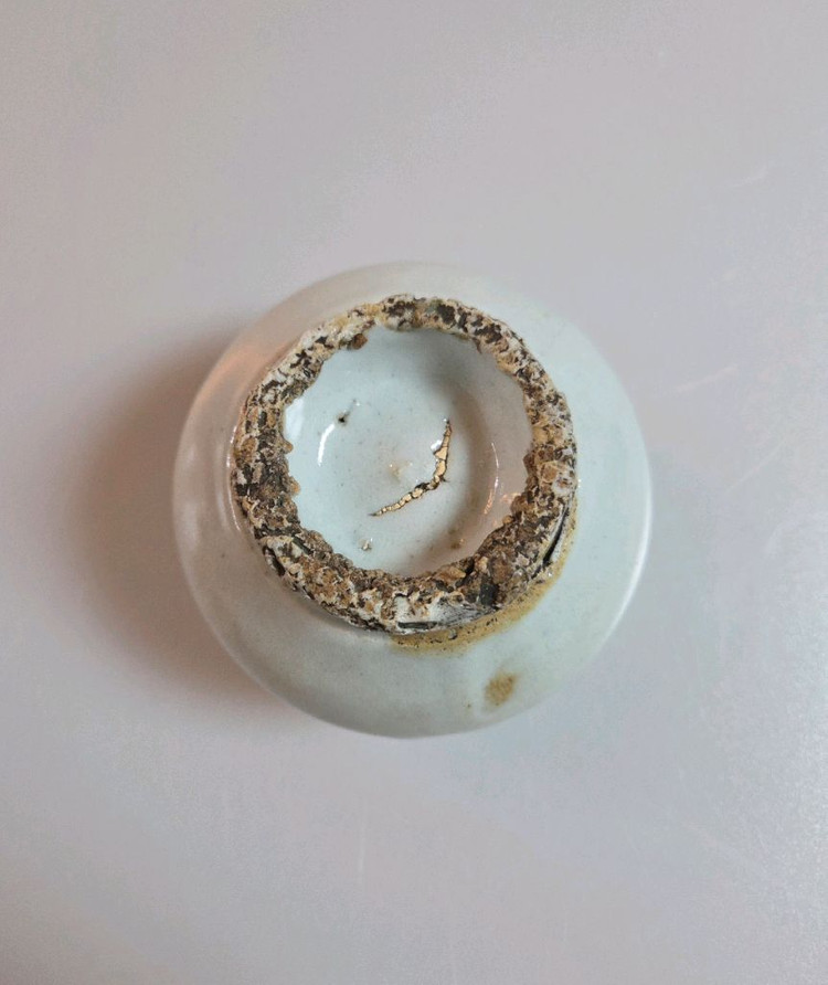 고미술품 조선 후기 청화백자 오목 약사발 이미지