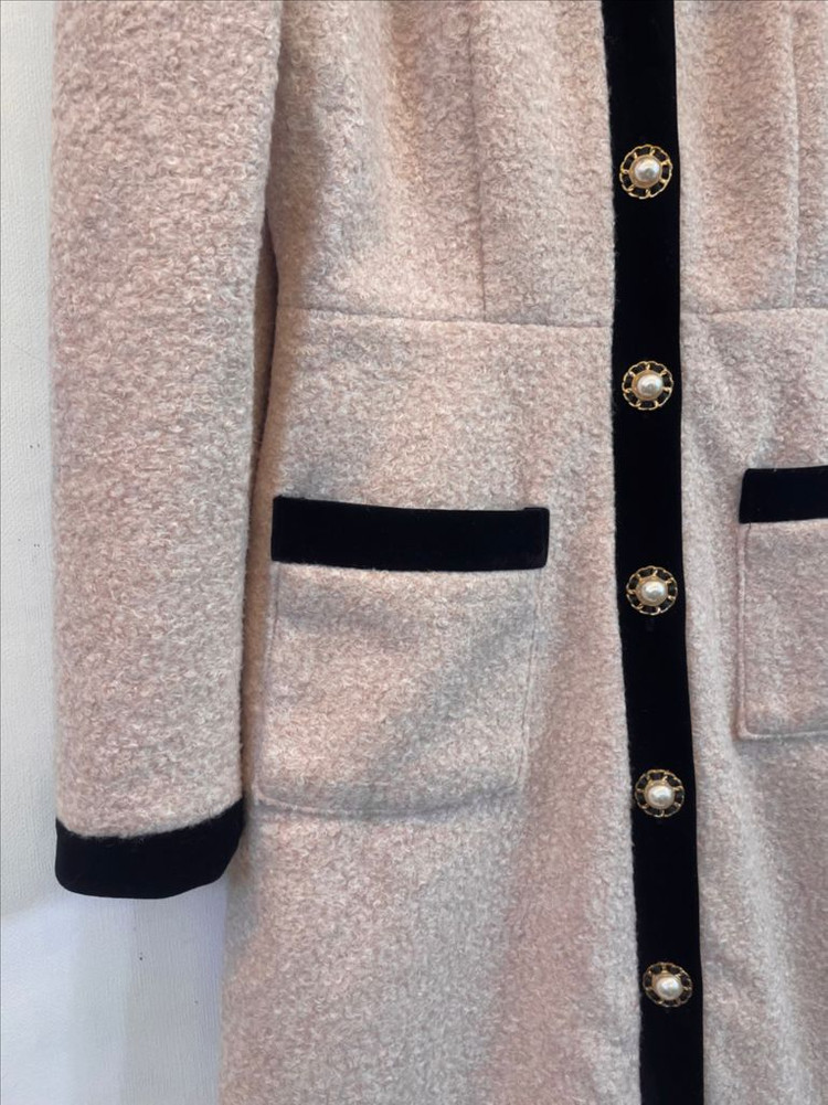 MARANT 벨벳리본 핑크 롱코트원피스:) 하객룩 데이트룩오피스룩연말룩 이미지