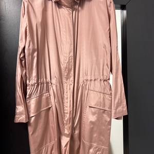 로로피아나 핑크 실크 롱 자켓 바람막이 S