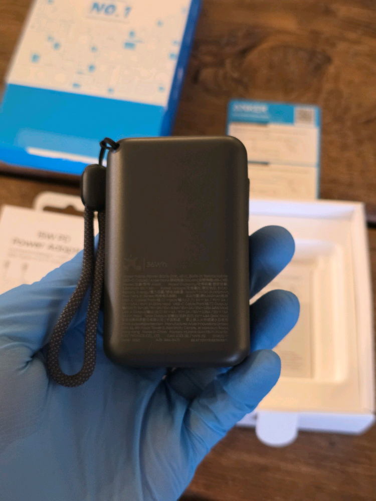 [단순개봉] 앤커 보조배터리 나노 파워뱅크 10,000 블랙 풀박 + 삼성 PD충전기 미개봉--3