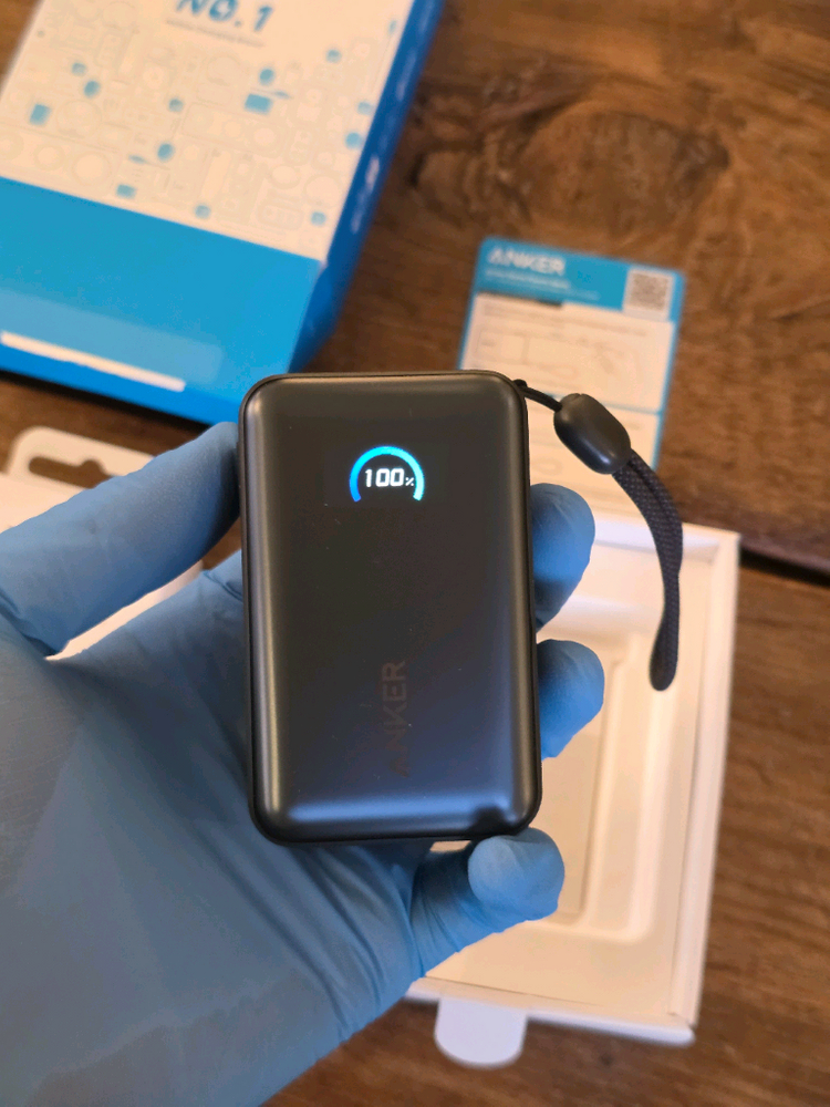 [단순개봉] 앤커 보조배터리 나노 파워뱅크 10,000 블랙 풀박 + 삼성 PD충전기 미개봉--7